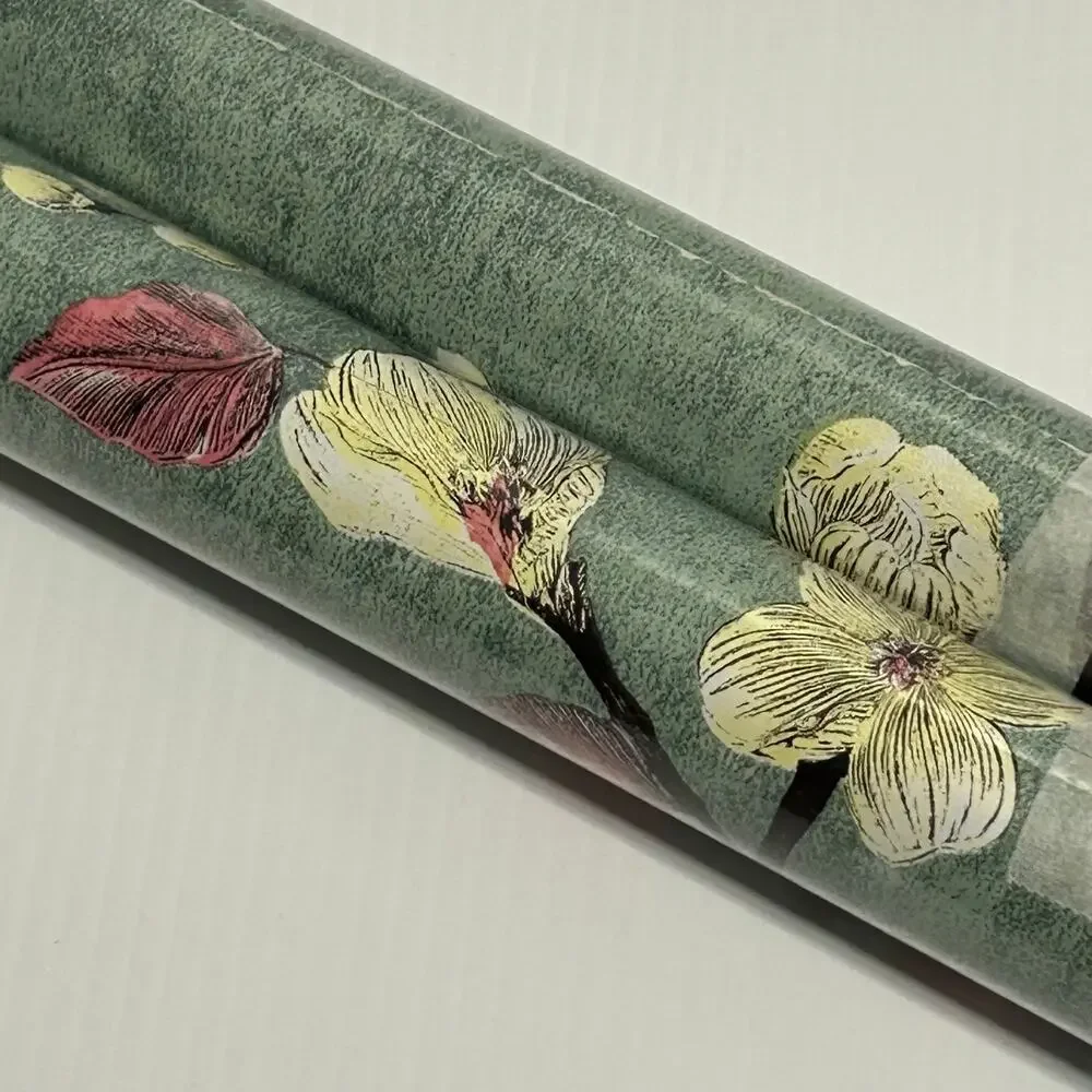 Wallpaper Botanical Dogwood Flower Green Peel & Stick Self Adhesive Removable